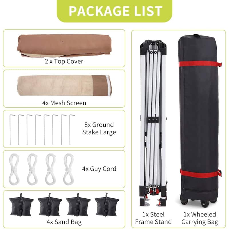 Modern Waterproof 10X10 Ft Instant Pop-Up Gazebo, All-Weather Canopy Tent for Patio, Garden, Backyard, Party - N/A