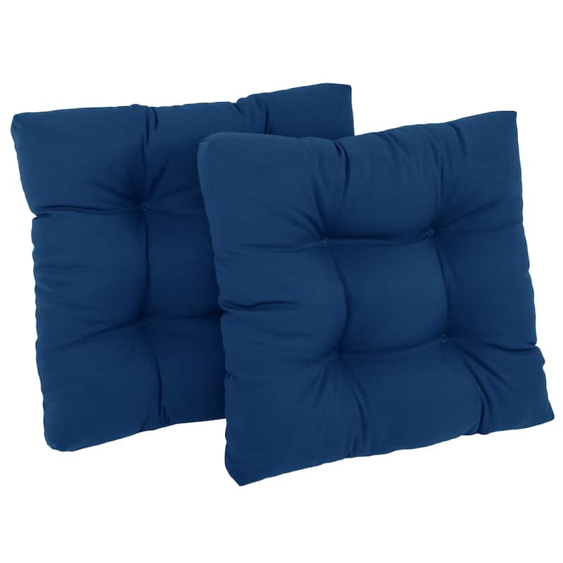 19-inch Twill Square Chair Cushion (Set of 1, 2, or 4) - 19" x 19" - Set of 2 - Royal Blue