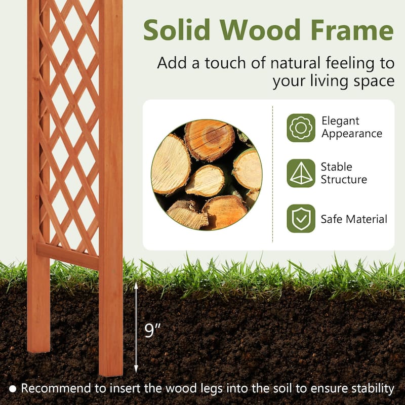 Costway Arbor Over 7FT High Wooden Garden Arch Trellis Pergola Outdoor - See Details