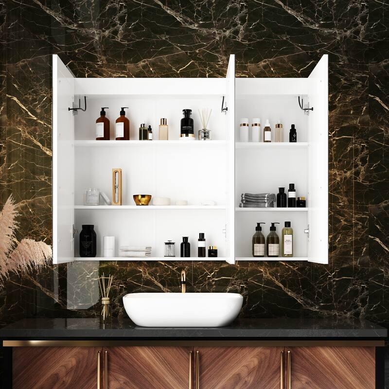 Lighted Medicine Cabinet with Mirror 35.4/47.2 Inch Bathroom Cabinet