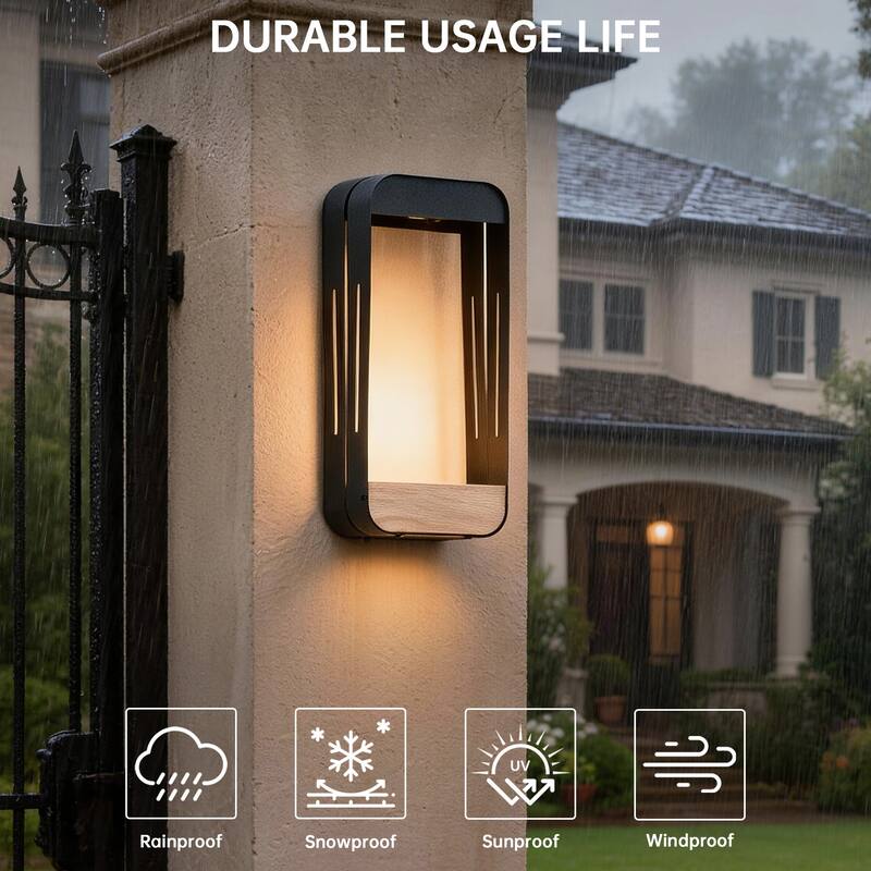 Modern Rectangular Iron Outdoor Wall Light
