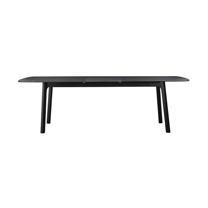 Dene 79-98 Inch Modern Extendable Rectangle Dining Table, Black Brushed Oak
