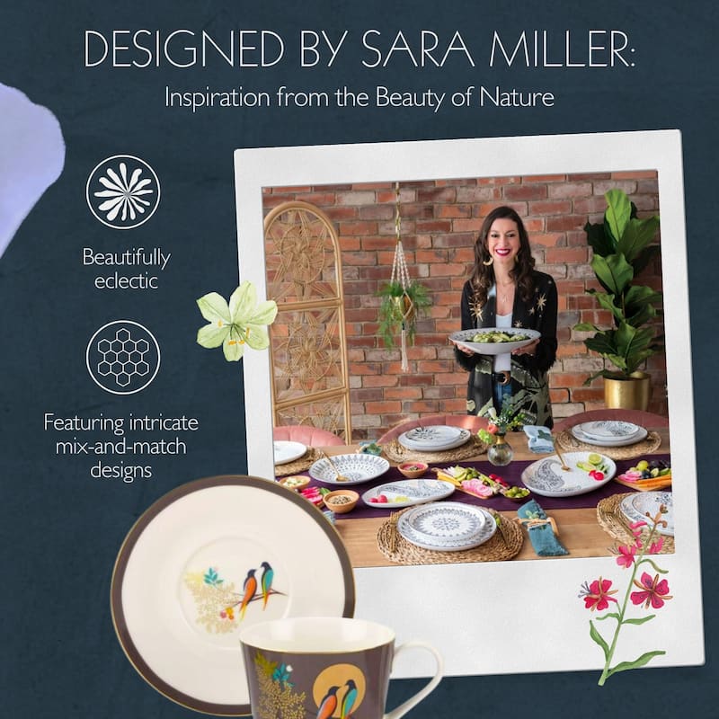 Sara Miller for Portmeirion London Chelsea Teacup and Saucer - 8 oz.