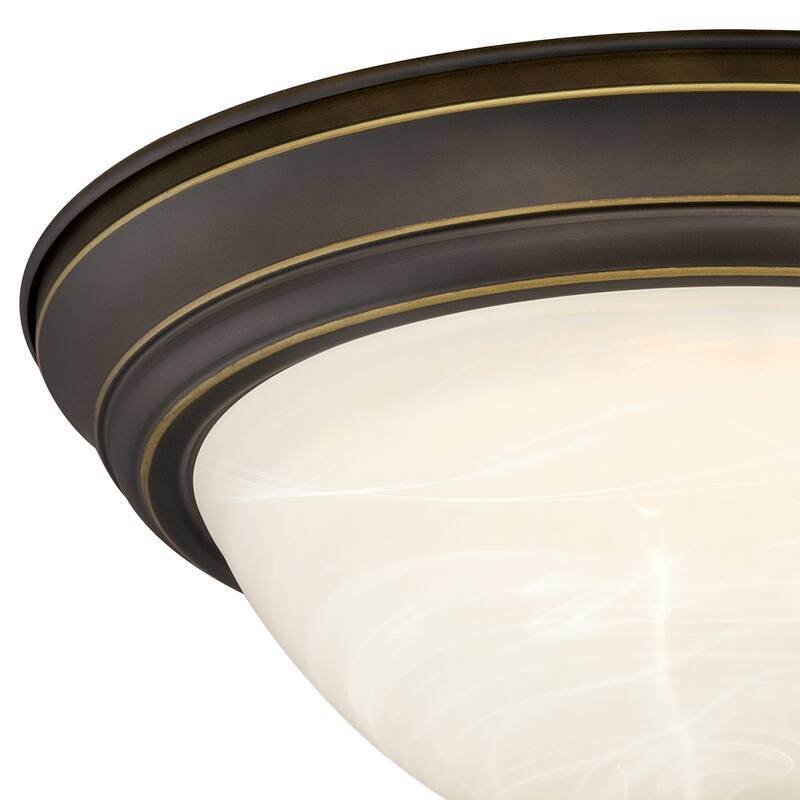 Stevens 2-Pack LED Transitional Flush Mount Ceiling Light Fixture White Alabaster Glass