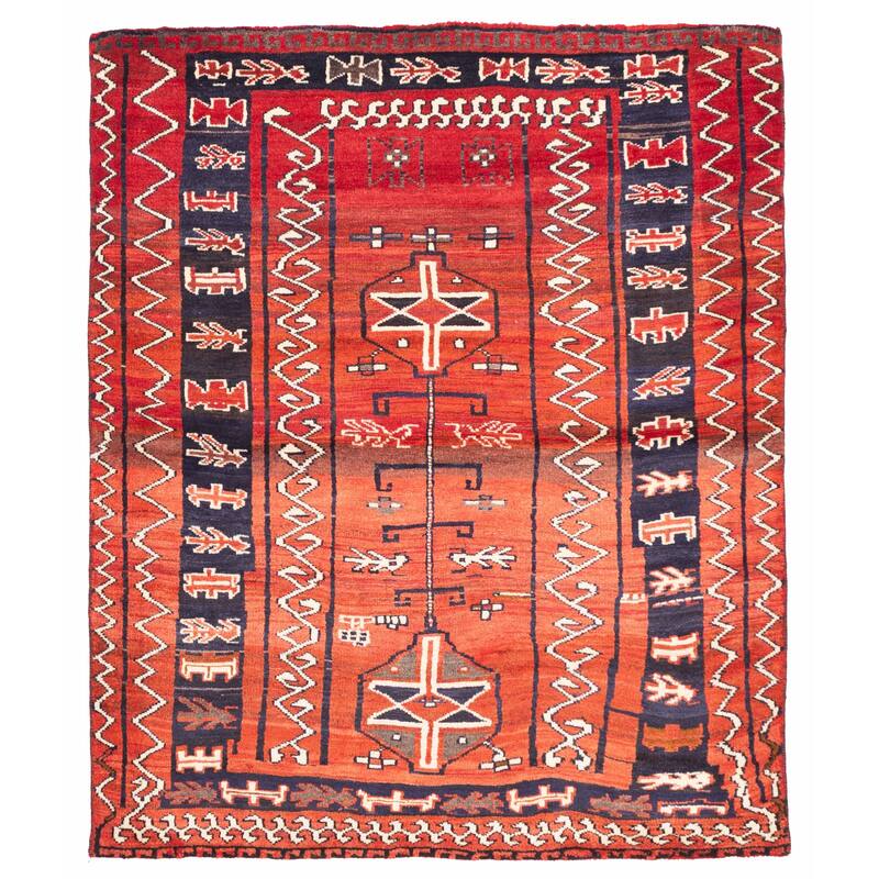 ECARPETGALLERY Hand-knotted Melis Red Wool Rug - 5'3 x 6'6
