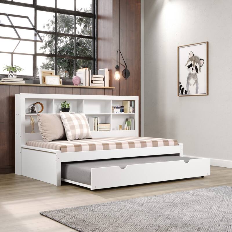 Twin Bookcase Daybed in White