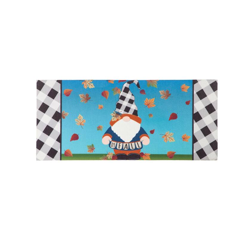 Sassafras Fall Holiday Set of 5 Door Mats with Rubber Display Frame, Collection #5 - Multi-Color