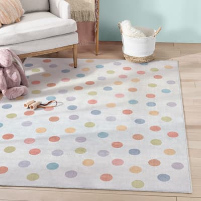 Well Woven Kids Rugs Multi Dot Modern Machine Washable Area Rug
