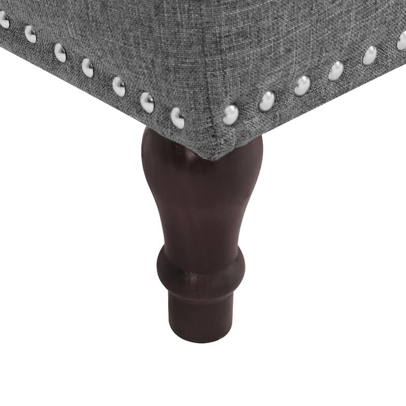 Tufted Storage Bench, Upholstered Ottoman with Storage for Bedroom - 50.8" W X 17.1" D X 18.3" H