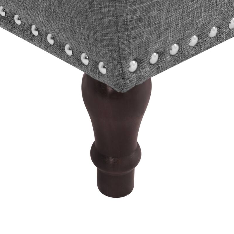 Tufted Storage Bench, Upholstered Ottoman with Storage - 50.8" W X 17.1" D X 18.3" H