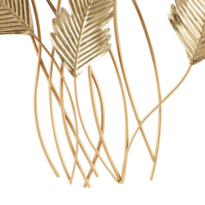 Gold Metal Layered Leaf Home Wall Decor
