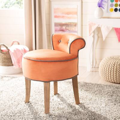 SAFAVIEH Georgia Orange Vanity Stool - 17.9" x 19" x 22.8"