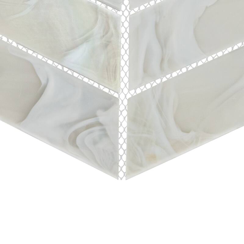 Daltile Starcastle 1" x 6" Chevron Glass Wall Mosaic (15 PC Per Carton) (12.75 SQFT Per Carton)