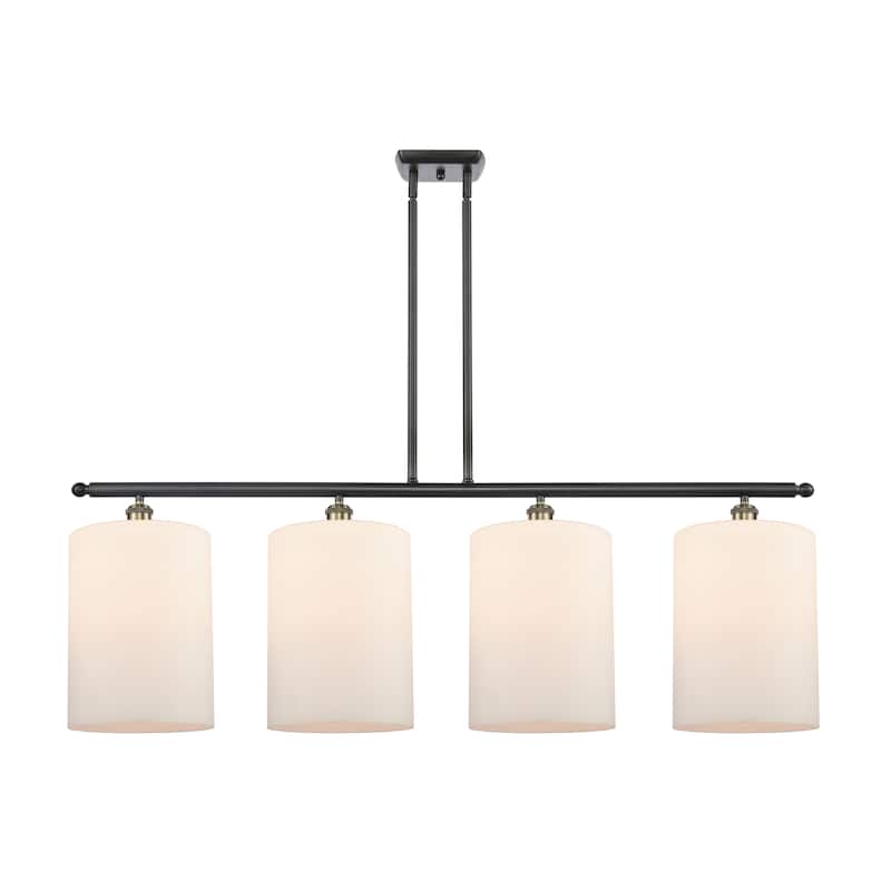 Innovations Lighting Cobbleskill - 4 Light 48" Island Light - Black Antique Brass/Matte White