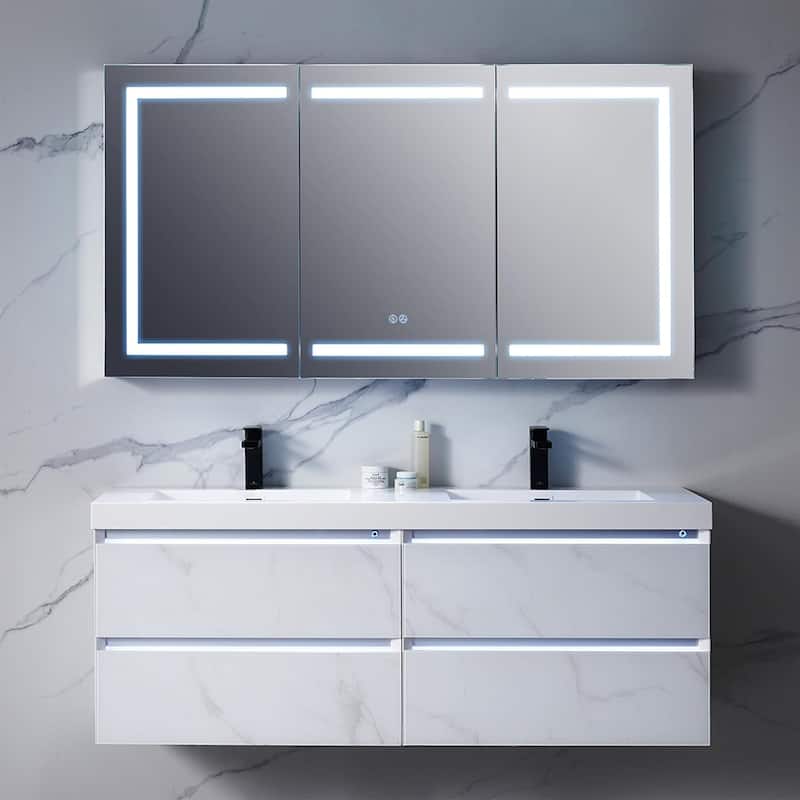 Blossom LED Lighted Mirror Medicine Cabinet for Bathroom