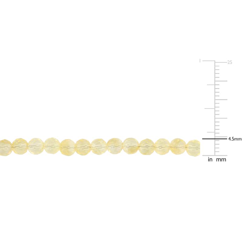 Miadora 4mm Citrine Bead 3.92ct tgw Bracelet in Yellow Sterling Silver