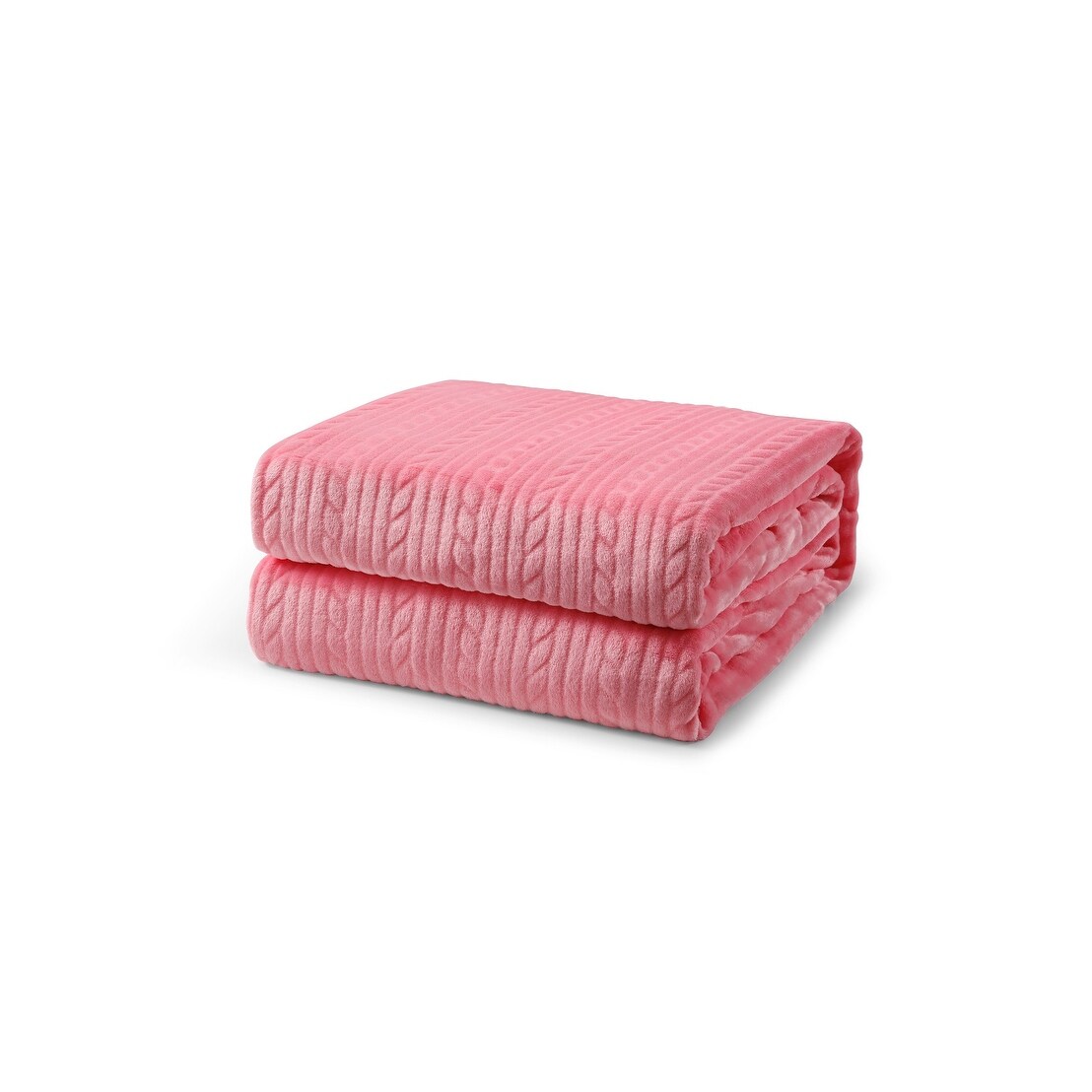 L'baiet Embossed Luxury Twin Blanket 60""x80"" 100% Polyester - Grey -  3687-FQ PINK