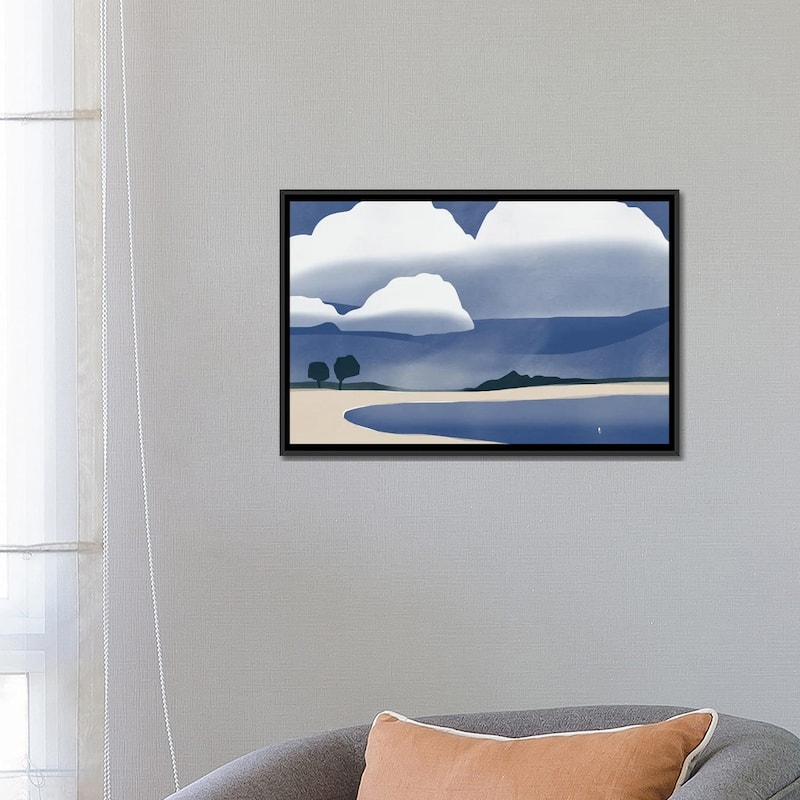 iCanvas "Seagull In The Rain" by Little Dean Framed
