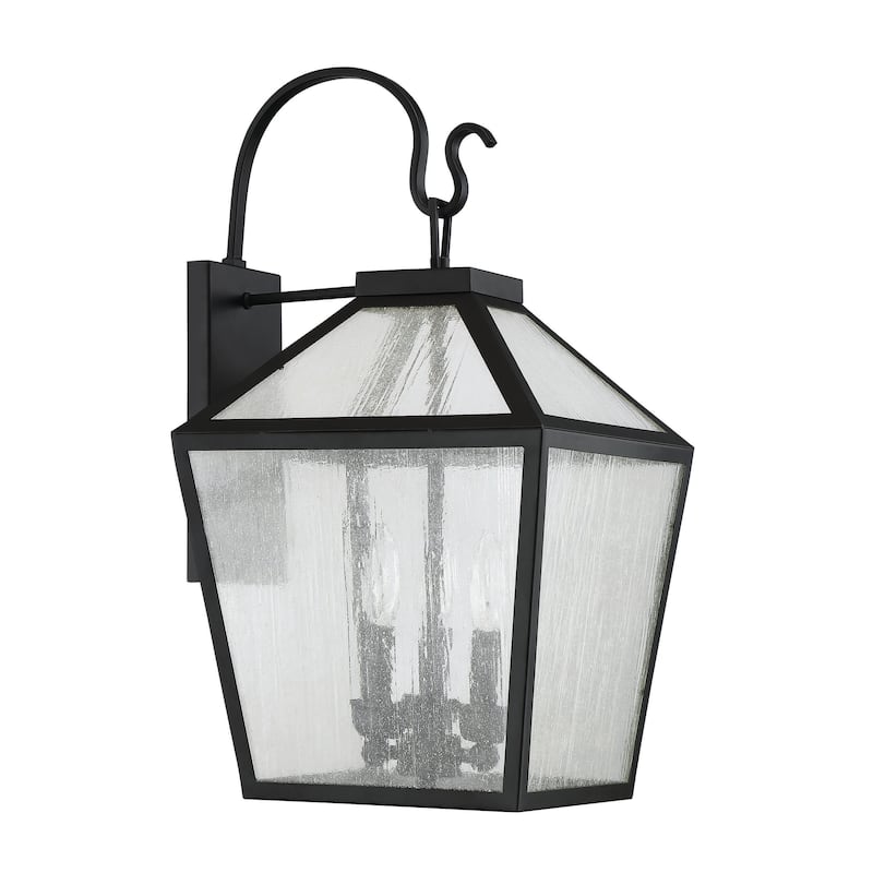 Black Three Light Wall Lantern from the Woodstock Collection - Black