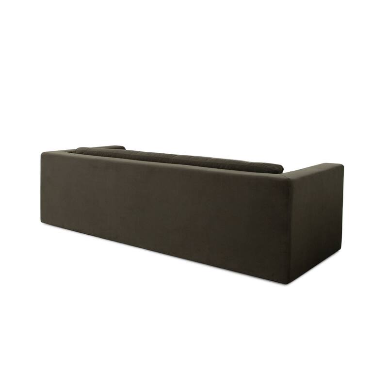 Roe Sofa, Moss Green Performance Velvet, Wide Track Arms, 99 Inch