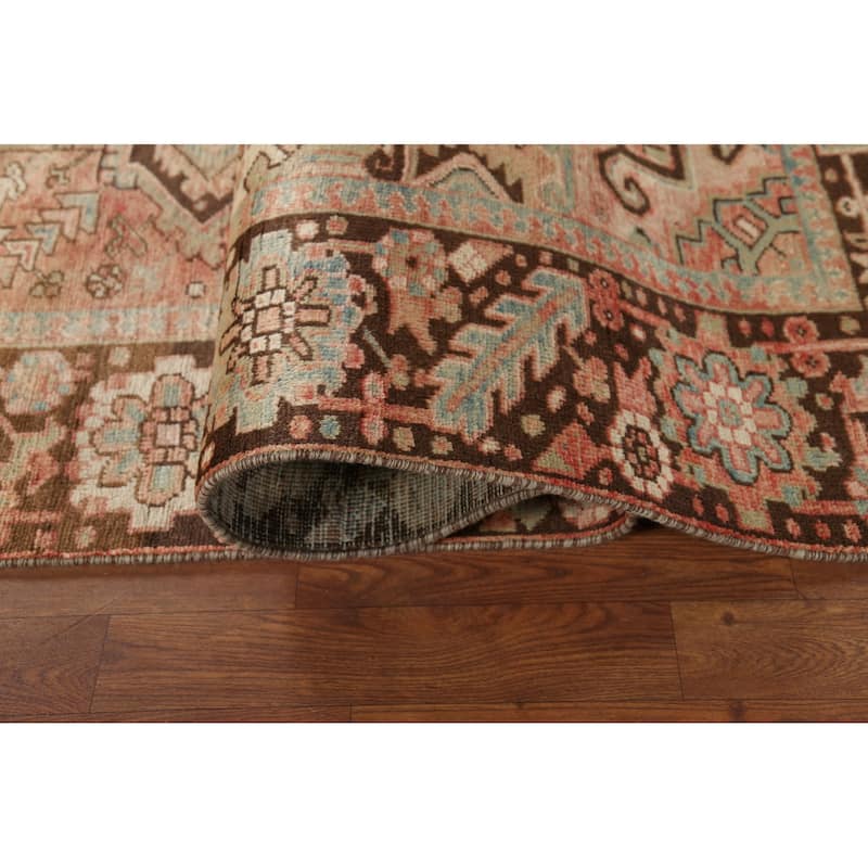 Tribal Heriz Persian Vintage Area Rug Hand-Knotted Wool Carpet - 8'0"x 11'4"