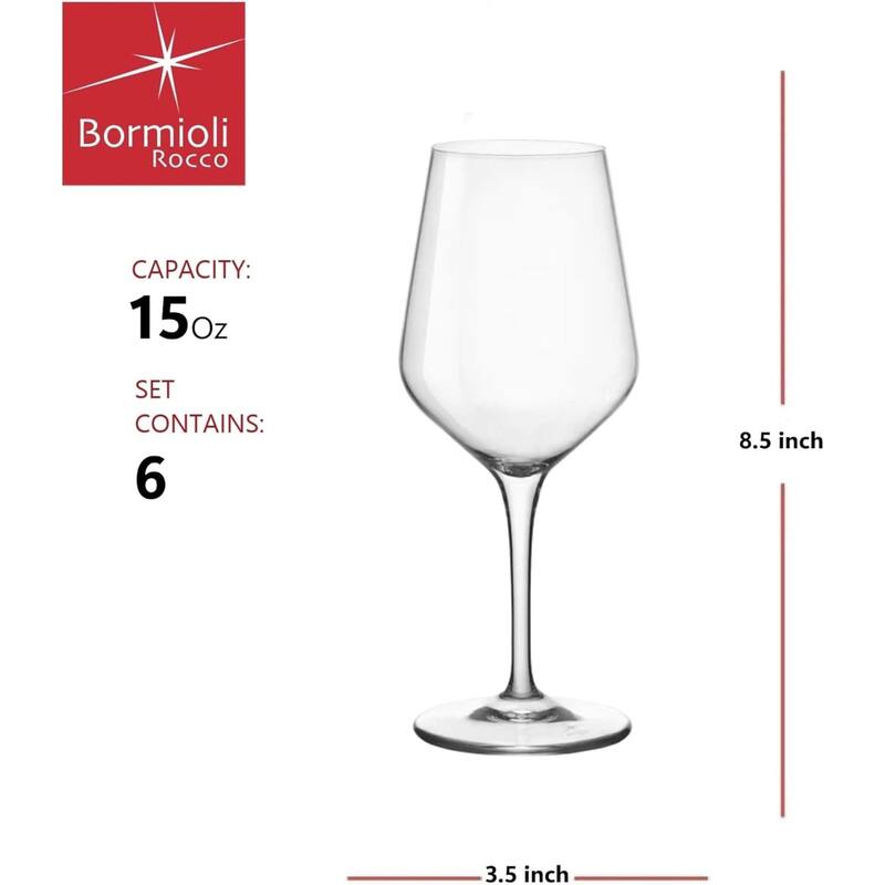 Bormioli Rocco Set of 6 Electra Wine Glasses