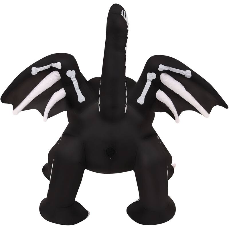 Haunted Hill Farm 5.9-Ft. Wide Prelit Inflatable Skeleton Cat with Wings