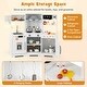 preview thumbnail 14 of 12, Wooden Pretend Play Kitchen Set with Lights & Sounds, Dual Stoves, Range Hood, Ice-Maker Fridge & Ample Storage