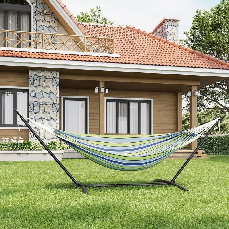Outdoor Portable Double Hammock for Outside Garden Backyard