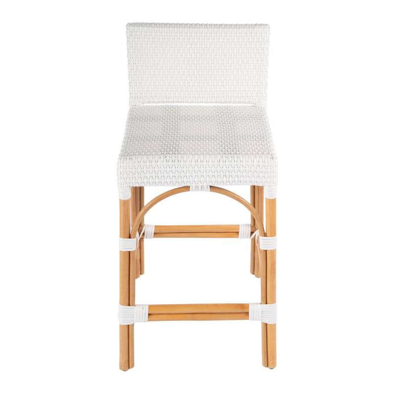 Serienna 24.5"H Seat Rattan Low Back Counter Stool