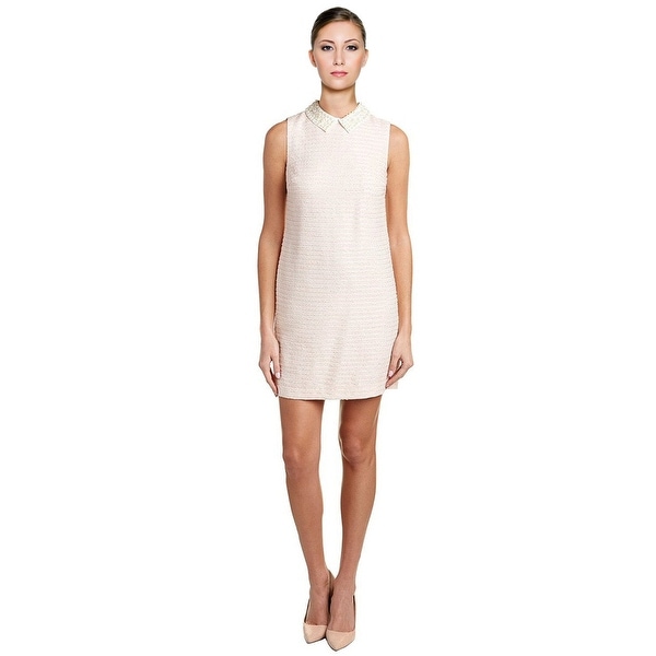 Shop Cece By Cynthia Steffe Imitation Pearl Collar Tweed Shift Dress