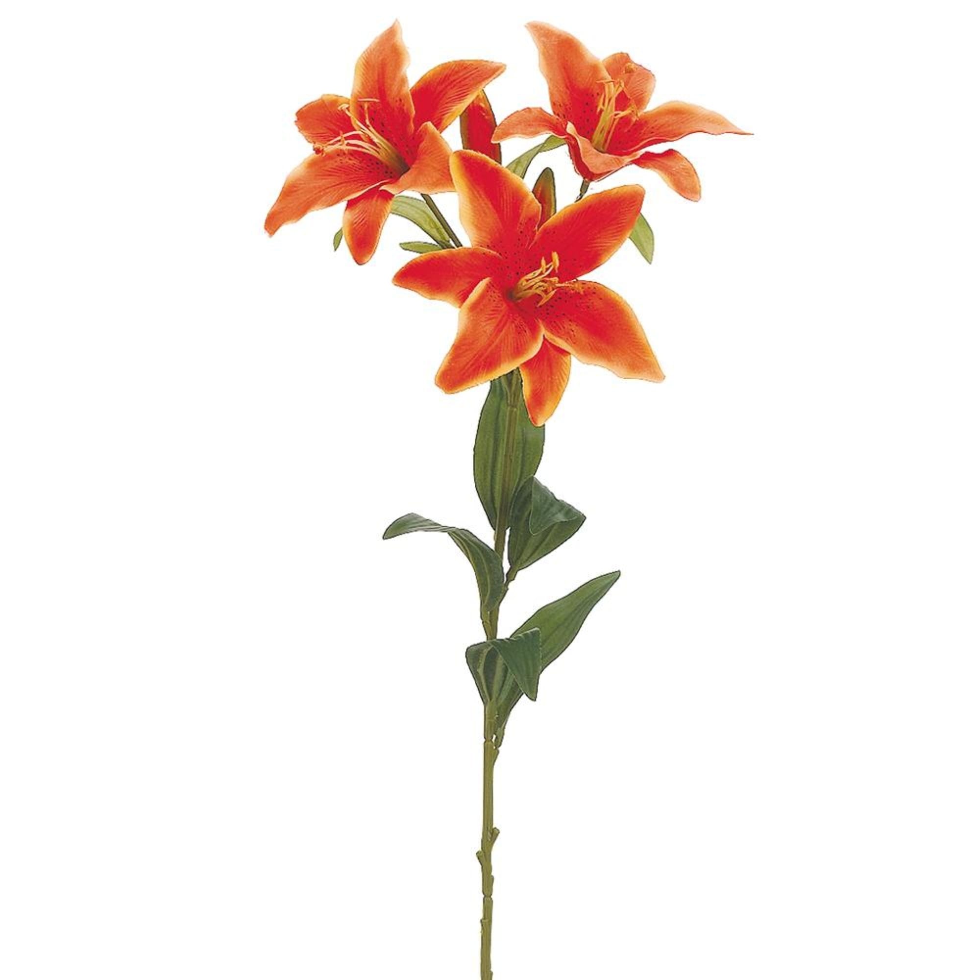 Two-Tone Day Lily Artificial Floral Spray - 30" - Orange and Yellow