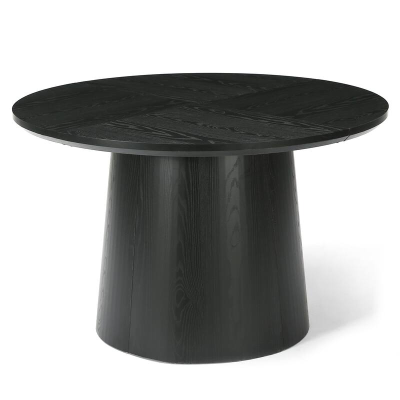47 Inch Modern Round Dining Table for 4, Sturdy Pedestal Base