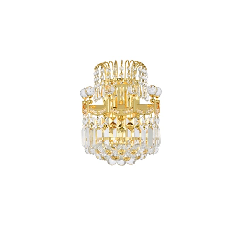 Fleur Illumination 2 light Gold Wall Sconce - royal cut crystals/Gold