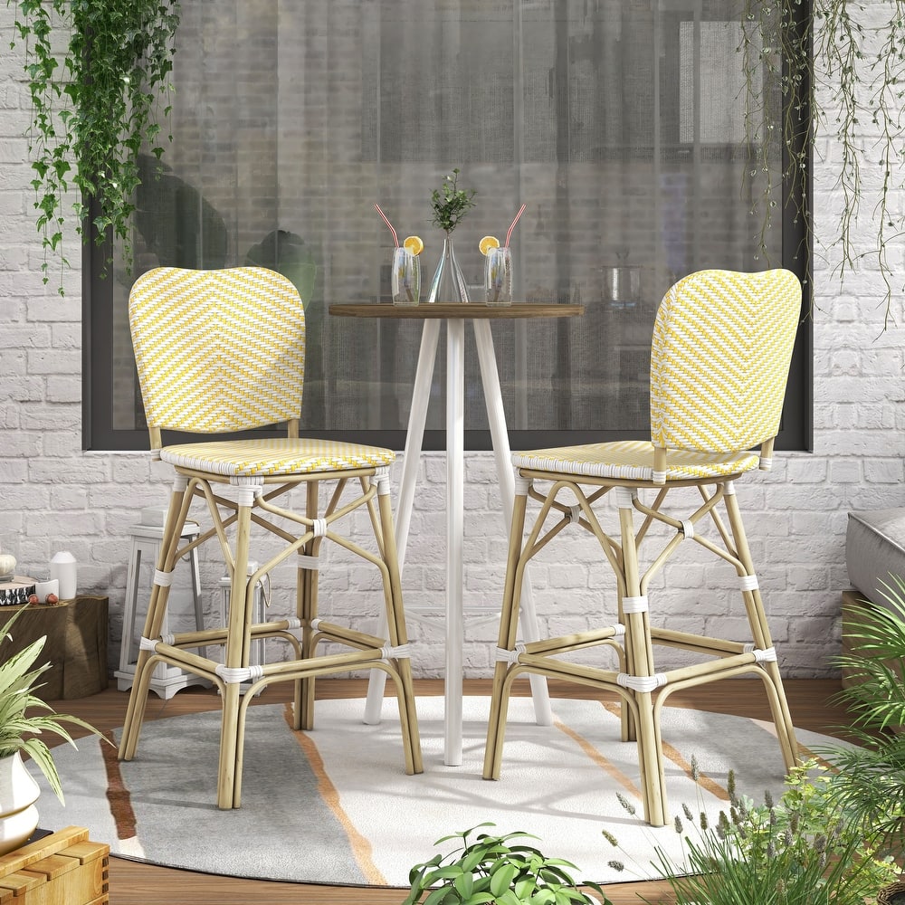 Stella Bohemian Natural Tone 30-inch Patio Bar Chairs (Set of 2) by Furniture of America - Set of 2