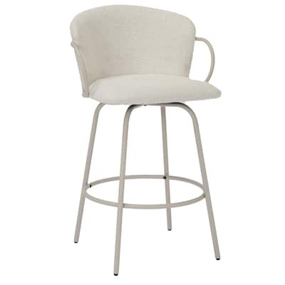Modern Fabric & Metal 26" Counter Stool w/Swivel, Set of 2