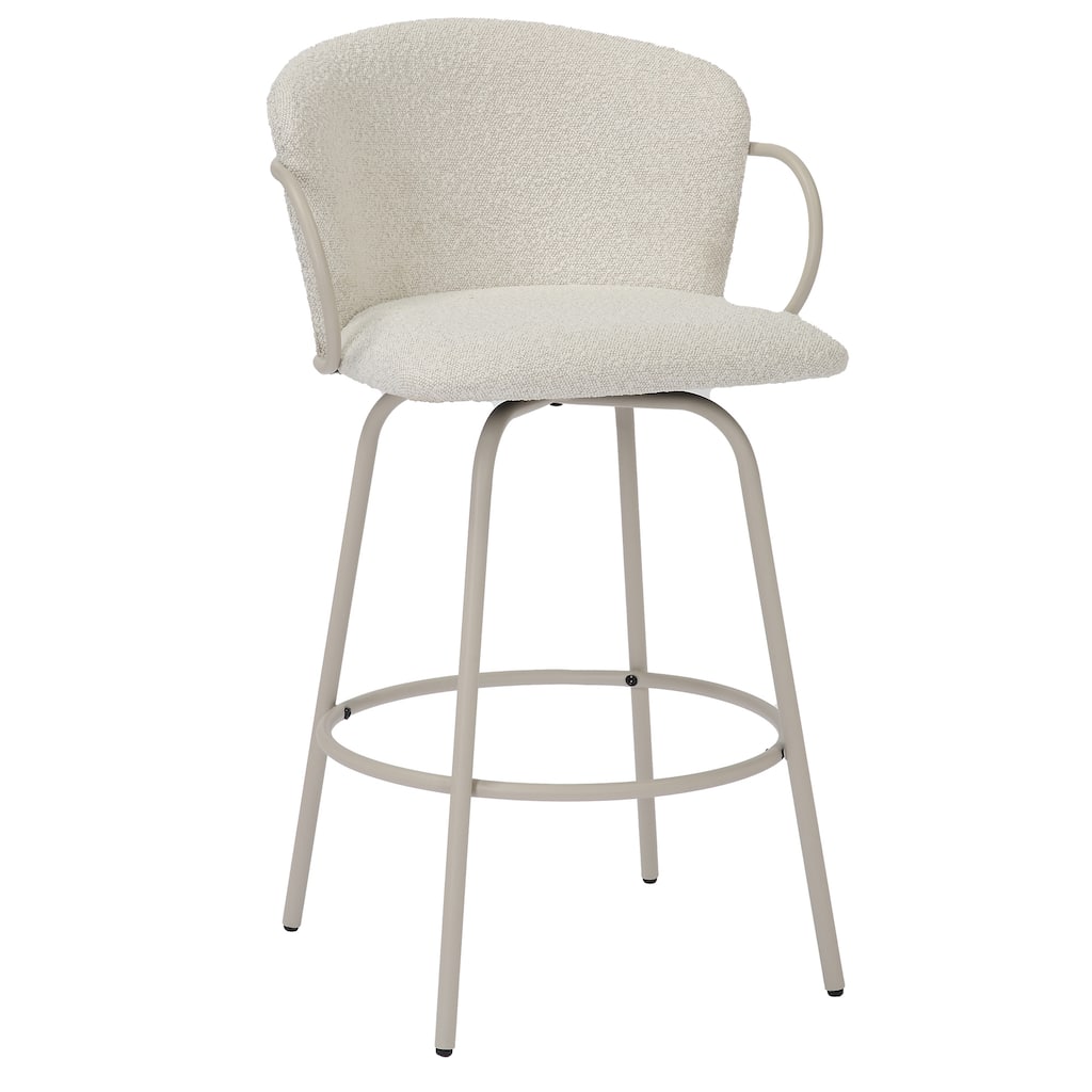 Modern Fabric & Metal 26" Counter Stool w/Swivel, Set of 2