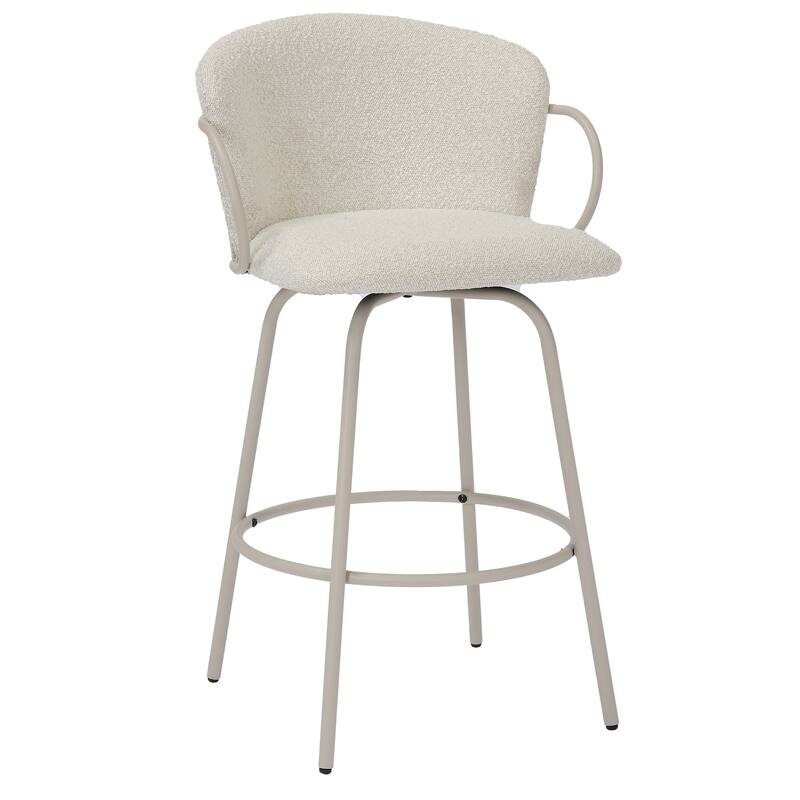 Modern Fabric & Metal 26" Counter Stool w/Swivel, Set of 4