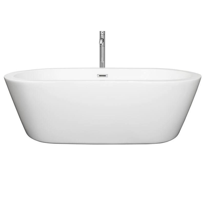 Wyndham Collection Mermaid 71" Free Standing Acrylic Soaking Tub with