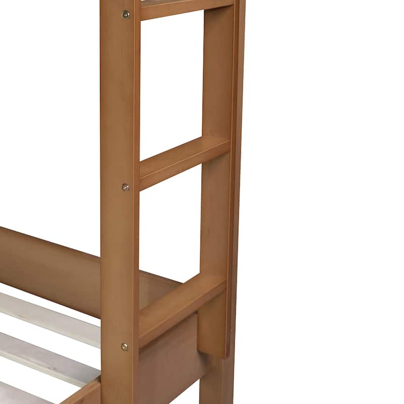 Twin Over Twin Bunk Bed with Boucle Upholstered Headboard and Footboard,Ladder, Safety Guardrails