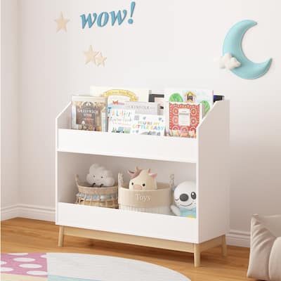 Wooden Kids Bookcase Organizer
