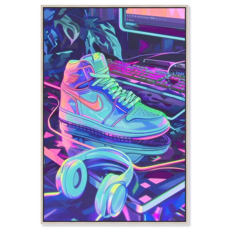 PC Gamer Sneaker Canvas by Art Remedy - Silver - 16" x 24"