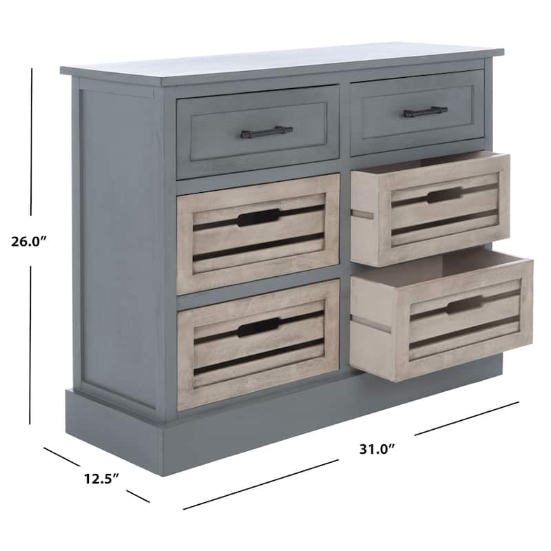 SAFAVIEH Saadia Removable 6-Drawer Storage Chest - 31" W x 12.5" L x 26" H - 31Wx13Dx26H