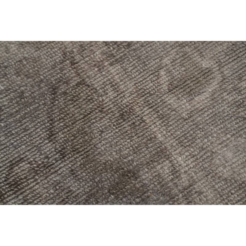 Hand-knotted Transitional Silk Carpet Grey Oushak Rug Floral Oriental Area Rug - 8' 0'' X 5' 7''
