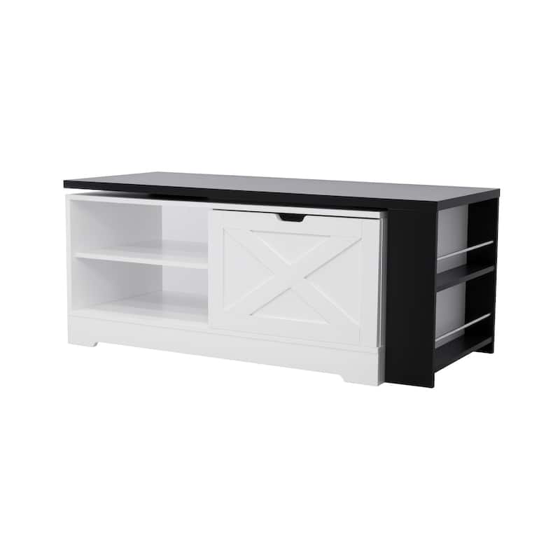 Rossetta Rustic-Style Lift Top Coffee Table with Built-in USB Ports and Power Outlets, Storage Compartments