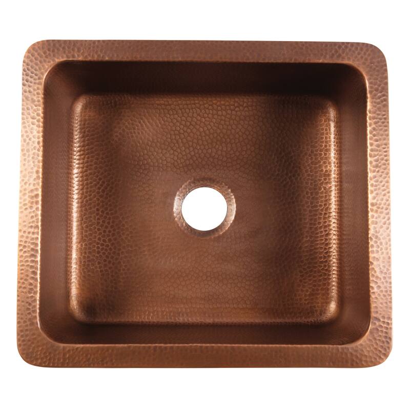 Lange Copper 25" Single Bowl Farmhouse Apron Front Undermount Kitchen Sink