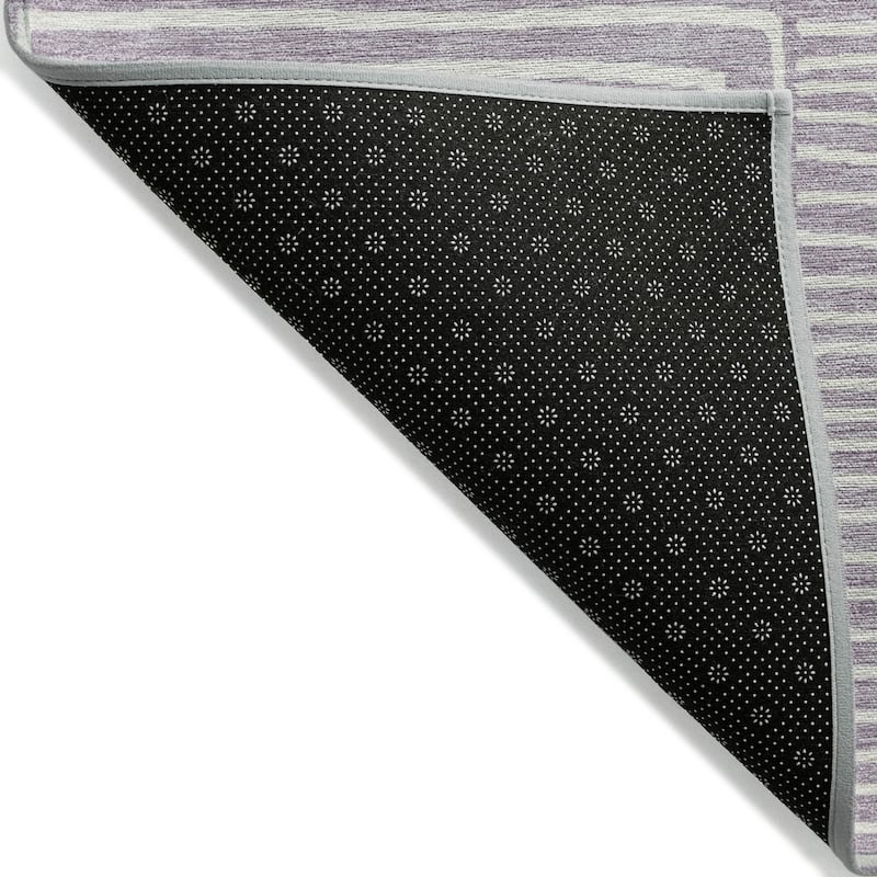 Machine Washable Indoor/ Outdoor Modern Mosaic Chantille Rug