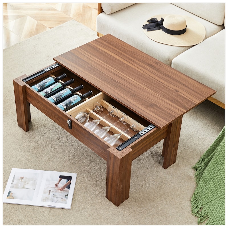 Multi-functional MDF Coffee Table with Password Lock