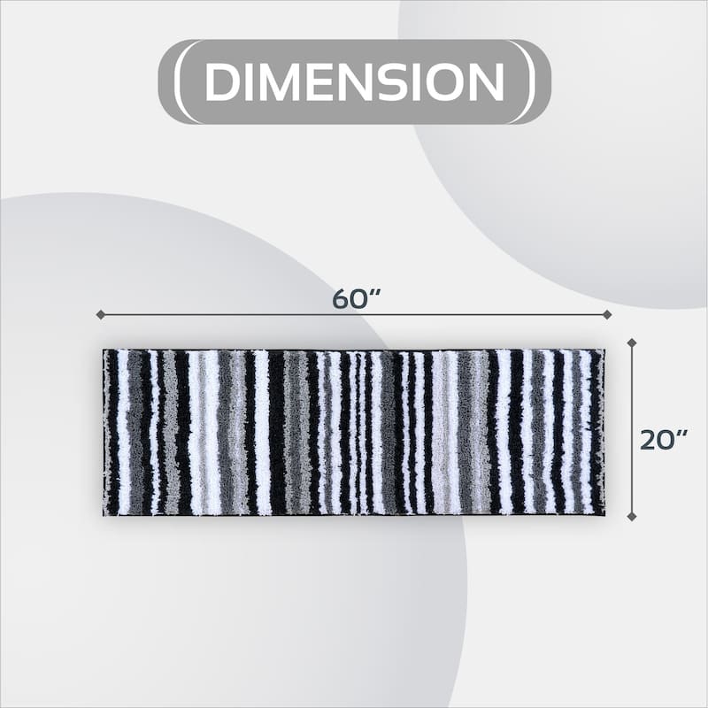 Better Trends Bath Rug 100% Polyester Super Absorbent Anti-Skid TPR Backing Bathroom Rug For Shower,Sink Mats Griffie Collection
