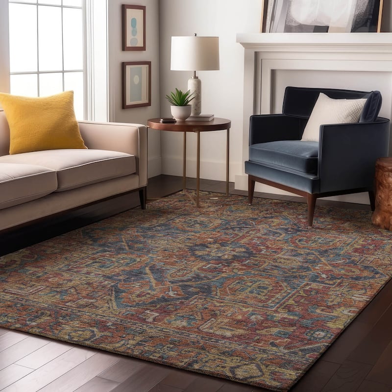 Premium Washable Super Soft Traditional Boho Mayfield Rug - Red - 8' x 10' - Rectangle